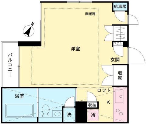 HI-ROOMS哲学堂(ワンルーム/2階)の間取り写真
