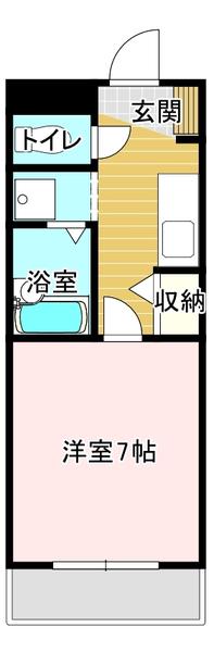 フレグランスわたなべ(1K/1階)の間取り写真