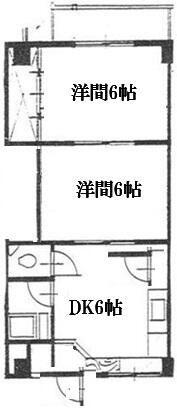 鈴蘭ビル(2DK/6階)の間取り写真