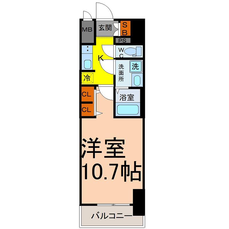 CRESTTAPP金山(1K/2階)の間取り写真