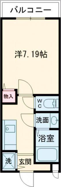 ペアーコート泉佐野A棟(1K/1階)の間取り写真