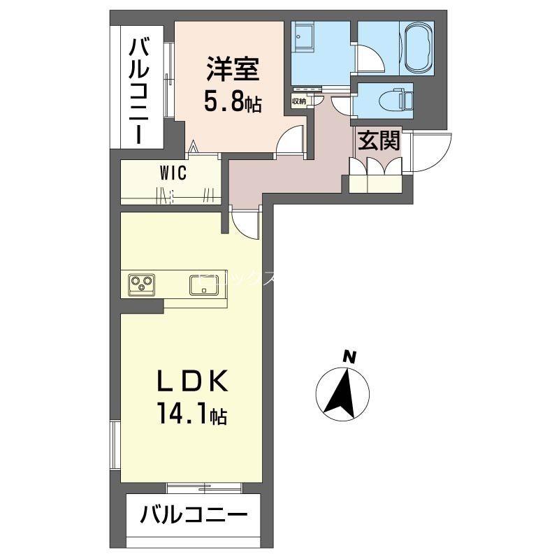 フィオリス(1LDK/2階)の間取り写真