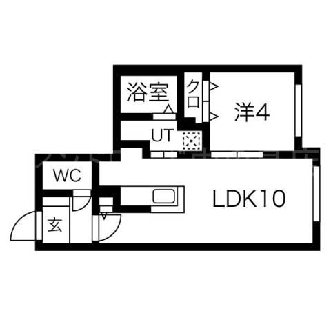 LE NUAGE 豊平(1LDK/4階)の間取り写真