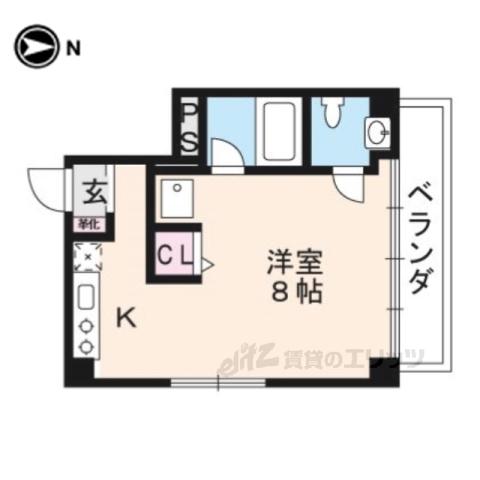 LAQUOH COMPLEX(ワンルーム/4階)の間取り写真