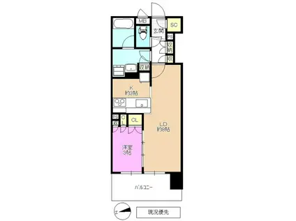 グラディス南石堂(1LDK/6階)の間取り写真