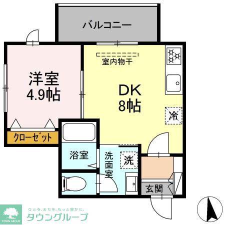 港区白金台計画(1DK/4階)の間取り写真