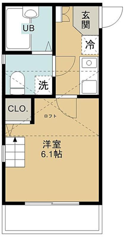 アメリカンリバティー所沢22(1K/1階)の間取り写真