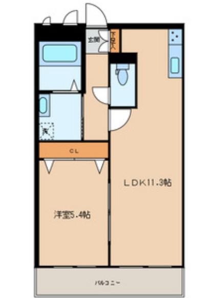 オッサボヌール船堀(1LDK/2階)の間取り写真