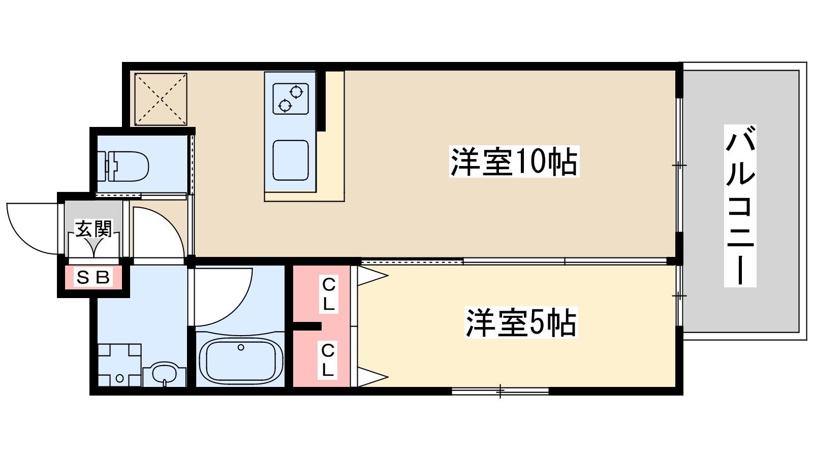 プレジオ江坂ルージュ(1LDK/10階)の間取り写真