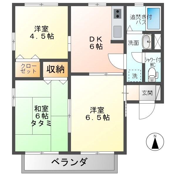 パティオ塩尻(3DK/1階)の間取り写真