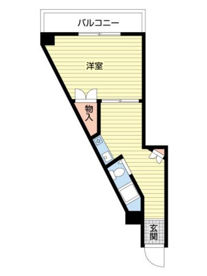 河本マンション(1K/6階)の間取り写真