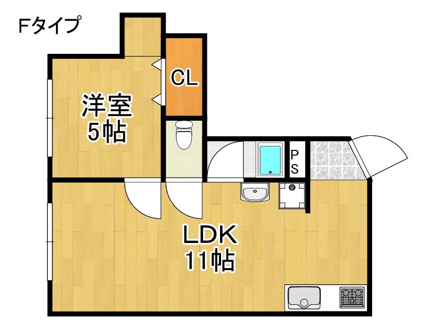 豊グランドハイツ(1DK/5階)の間取り写真