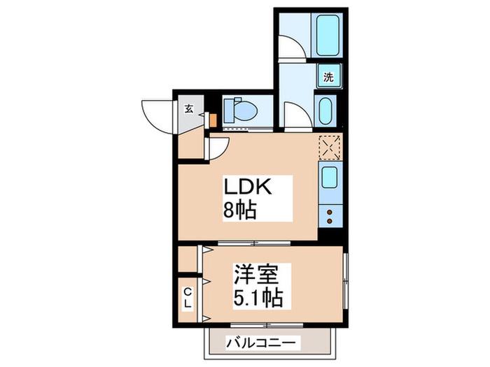 リベルタ新宿(1LDK/2階)の間取り写真