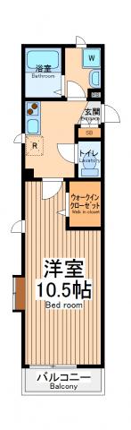 コロン相模原(1K/3階)の間取り写真