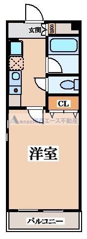 スターリーヒル(1K/2階)の間取り写真