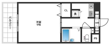 モジュール(1K/2階)の間取り写真
