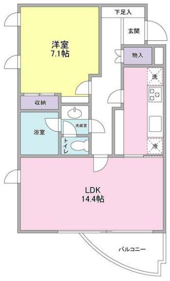 榎本ビル(1LDK/1階)の間取り写真