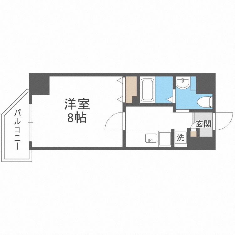 PARK LANE MINAMI(1K/8階)の間取り写真
