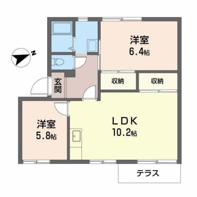 VIVIJURIAN(2LDK/1階)の間取り写真