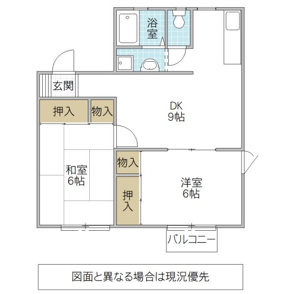 メゾンド田彦C棟(2DK/1階)の間取り写真