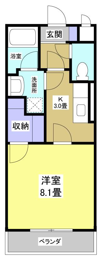 あっとほーむ(1K/1階)の間取り写真