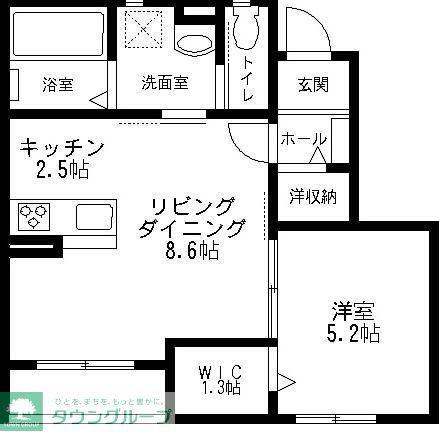 カトライア(1LDK/1階)の間取り写真