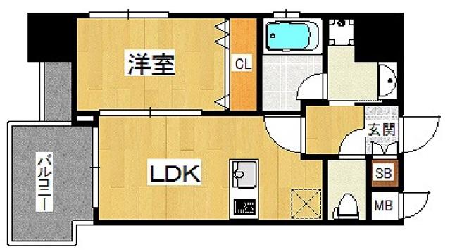 プライムアーバン博多(1LDK/10階)の間取り写真