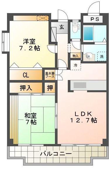 桜マンション(2LDK/2階)の間取り写真