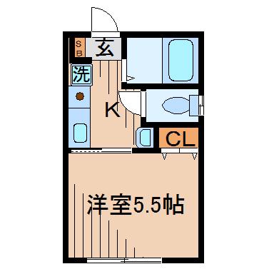 プレミアムコート白楽(1K/1階)の間取り写真