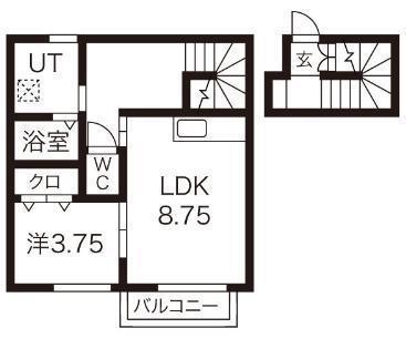 ベルチェリーI(1LDK/2階)の間取り写真