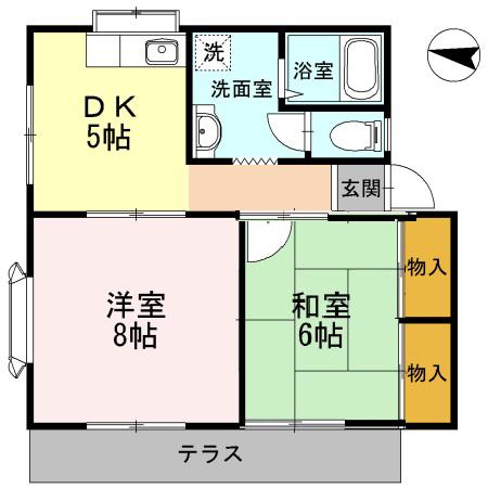 ハイツアベニール(2DK/2階)の間取り写真