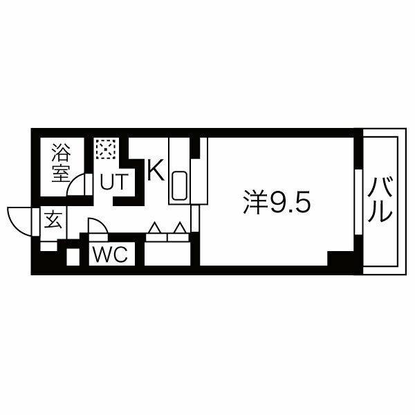 グリーンパーク新瑞(1K/2階)の間取り写真