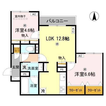 クラシスト新金岡(2LDK/2階)の間取り写真