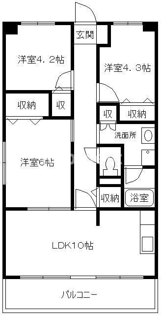 コートエスペランサ(3LDK/3階)の間取り写真