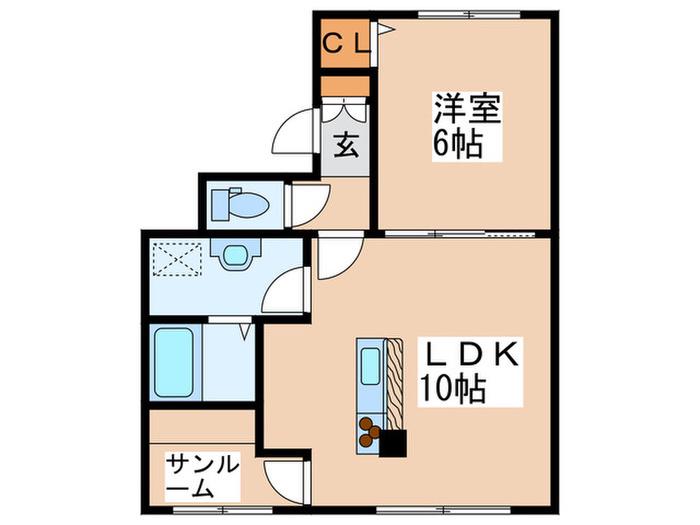 ワイズM(1LDK/3階)の間取り写真