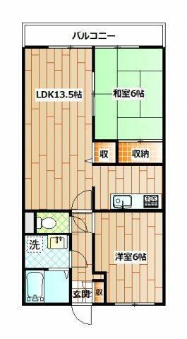 ファミールKOWA(2LDK/3階)の間取り写真