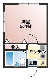 ハセガワマンション(1K/2階)の間取り写真