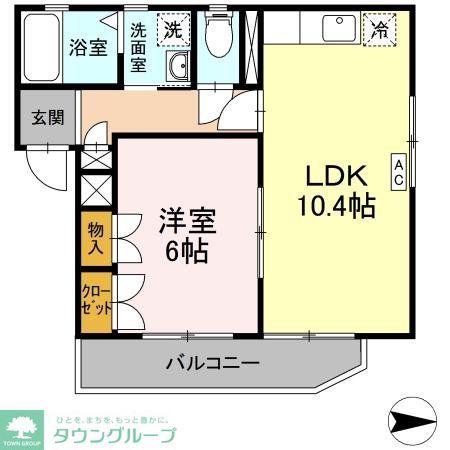 メゾンドエリシオン(1LDK/2階)の間取り写真