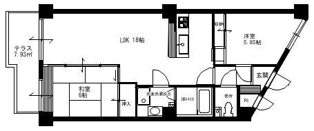 ラルゴ住吉303(2LDK/3階)の間取り写真
