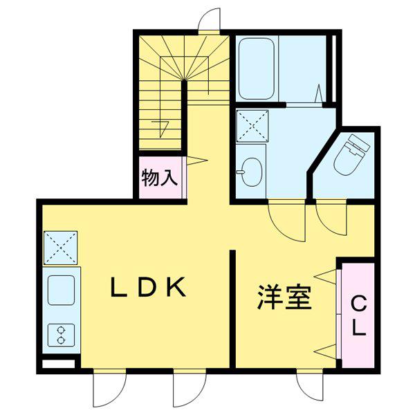 ブランエール中目黒(1LDK/2階)の間取り写真