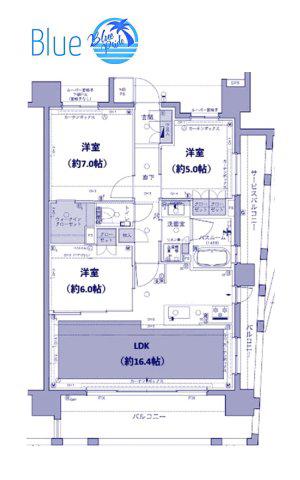 クリオ東神奈川(3LDK/8階)の間取り写真