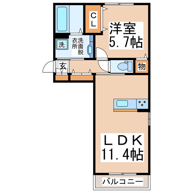 セジュールAI(1LDK/3階)の間取り写真