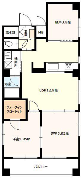 AXIA B.L.D(2SLDK/7階)の間取り写真