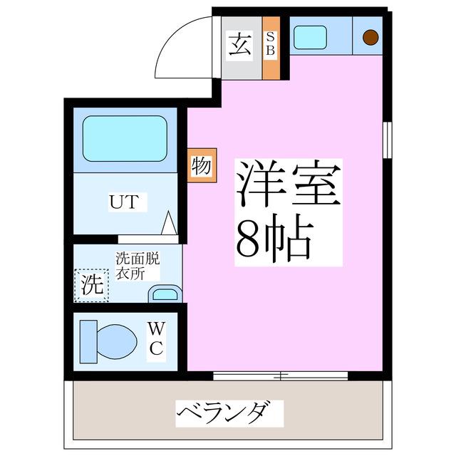 バッキンガムパートII(ワンルーム/4階)の間取り写真