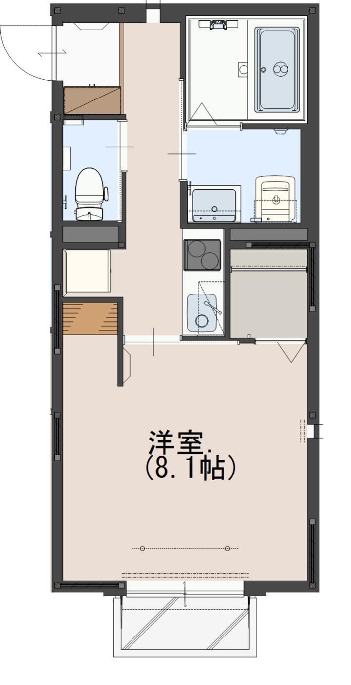 コンフォーティア並榎(1K/1階)の間取り写真