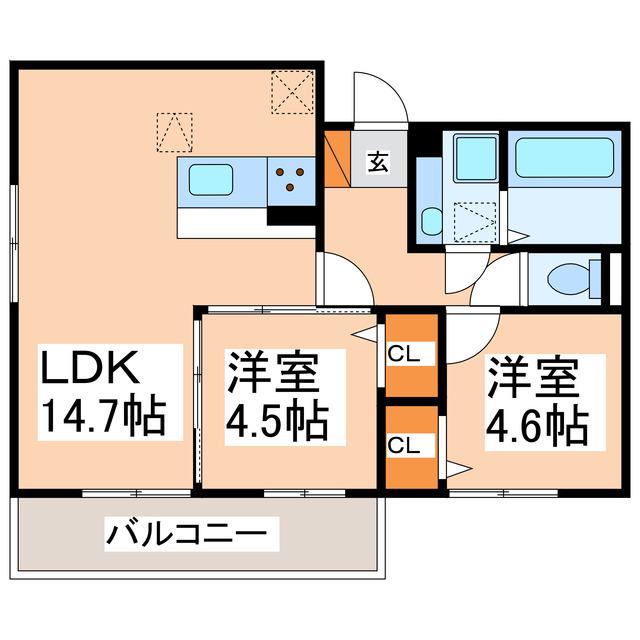 D-ROOM 369(2LDK/1階)の間取り写真