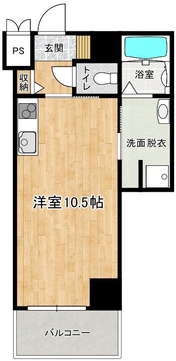THE GLADE RESIDENCE ウエスト(ワンルーム/7階)の間取り写真