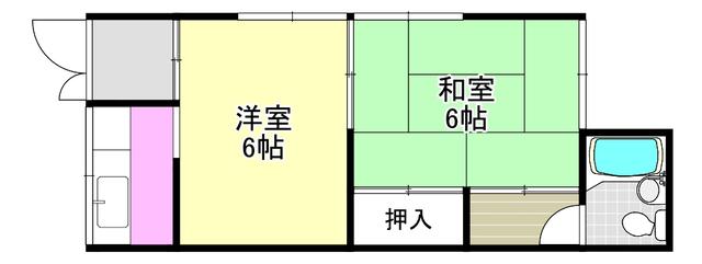 中里文化(2K/1階)の間取り写真