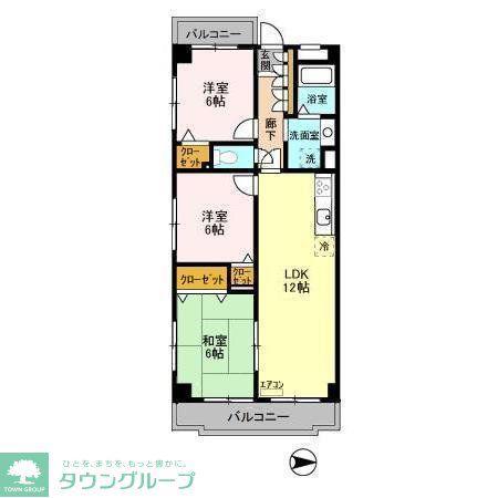 クレールライフ(3LDK/2階)の間取り写真