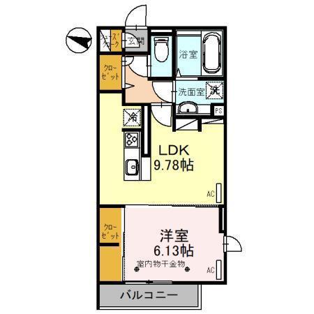 D-ROOM和田町(1LDK/2階)の間取り写真